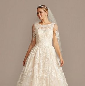Oleg Cassini Cream Lace Wedding Dress